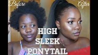 Sleek Ponytail On Natural Ghanaian 4c Hair W Gorilla Snot