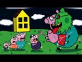 Peppa Pig vs Zombie Town! Peppa in Danger and Kidnapped | Peppa Pig Family Story Coloring Pages