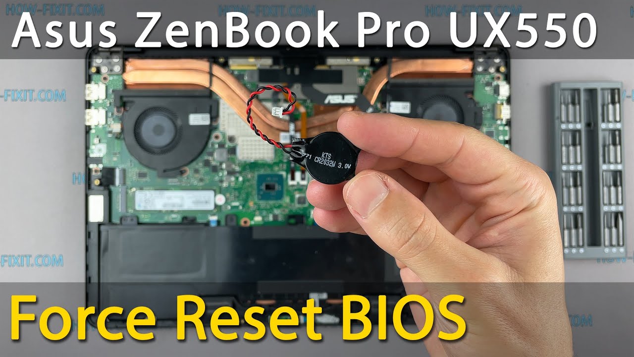 How To Force Reset Bios Settings Asus ZenBook Pro UX550VE Or CMOS ...