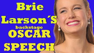 Brie Larson´s Oscar backstage speech