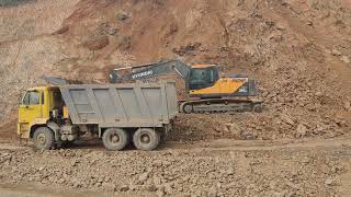 Hyundai Excavator 215L SMART Plus performing Quarry Application at Road Construction Project