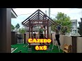 MEMASANG GAZEBO KAYU MINIMALIS DI HALAMAN RUMAH