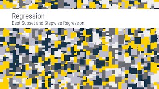 Regression: Best Subset and Stepwise