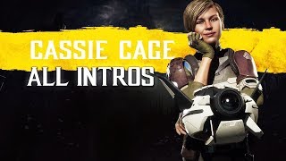 Mortal Kombat 11 ALL CASSIE CAGE Intros (Dialogue & Character Banter) MK11