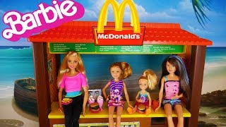 Barbie Mc Donald's Drive-Thru Playset With Barbie Skipper Chelsea dolls