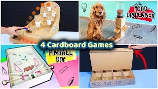 4 Cardboard Projects: Basketball, Pinball, Coins and Pet GAMES