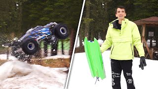 RC Car on Snowy Mountain! | Traxxas E-Revo