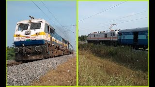 [2 In 1] DHONE GNT Pass Vs JANMABHOOMI SF Express Crossing at NLPD Outer | Indian Railways !