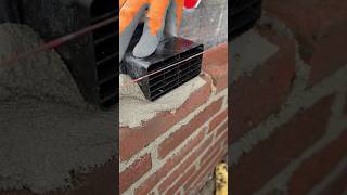 Bricklayer laying ventilation 🧱 #satisfying #bricklaying  #mortar