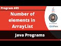 Java program to find the number of elements in the ArrayList