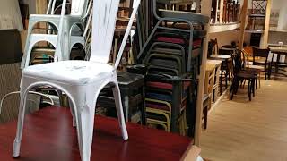 White Weathered Tolix Chair Bar Stool Finish Sample