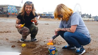 Boba and Osie get the true UK beach experience