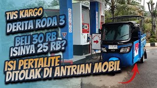 MOTOR RODA TIGA  TVS KARGO ISI BENSIN  DITOLAK DI ANTRIAN MOBIL, DI ANTRIAN MOTOR DI CURANGI OKNUM