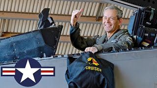 The commander of the US Pacific Air Force flies an F-22 Raptor stealth fighter in Australia.