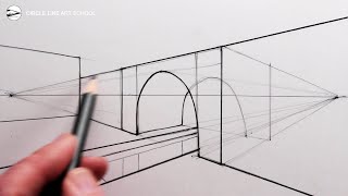 How to Draw a Bridge using 2-Point Perspective: Narrated