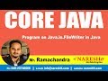 Core Java Tutorials | Program on Java.io.FileWriter in Java | Mr.Ramchandra