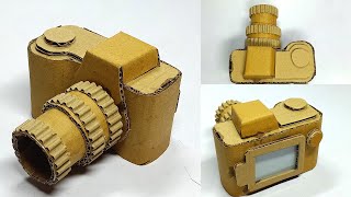 How to make Cardboard Camera | Cardboard Camera | DSLR Camera with Cardboard | DIY Camera model DSLR