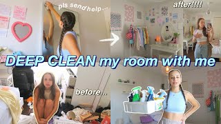 DEEP CLEAN MY MESSY ROOM WITH ME!! (this will motivate you.. lol)