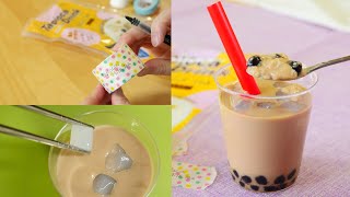 Frozen Tapioca Milk Tea Recipe 冷凍タピオカミルクティーとなんちゃって氷のナタデココ