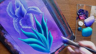 Relaxing Video: How to Paint Flower beginners (Dutch Iris) One Stroke Panting