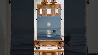 Moonrise over the Fog | 24x24” | Oil on Canvas #oilpainting #seascape #art #painting