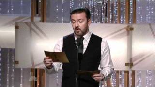Golden Globes 2011 - Ricky Gervais Introduces Tom Hanks & Tim Allen