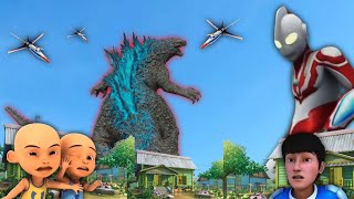 Ultraman Ribut Upin Ipin Melawan Godzilla di kampung durian runtuh - Full Movie