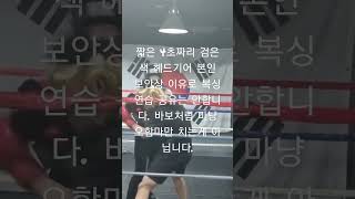 짧은 4초짜리(검은색 헤드기어 본인 하루종일 오함마만 치는게 아닙니다. 복싱하는건 보안상 이유로 공유는 안하오니 오해마세요.)