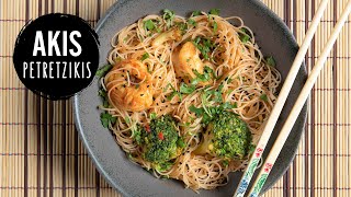 Shrimp and Broccoli Noodles | Akis Petretzikis