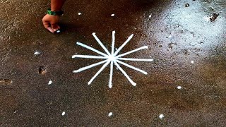 Aippasi madham easy flowers kolam| 5*3dots Friday flowers kolam| pandaga muggulu|Beautiful rangoli