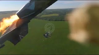 Russian Pilot Ejecting From Crashing SU-25 At Extrem Low Altitude - Helmet Cam G