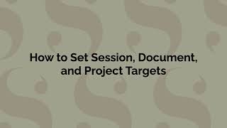 Track Your Writing Progress with Scrivener | Project Goals, Statistics and Targets Quick Tutorial