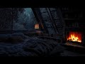 Deep Sleep with Winter Wonderland Ambience | Crackling Fireplace Sounds and Relaxing Blizzard | ASMR