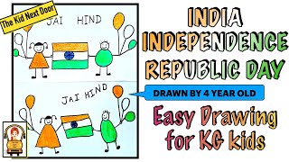 India Independence day Republic Day Drawing | Kindergarten activity | The Kid Next Door