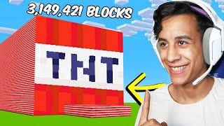 فجرت اكبر تي ان تي في عالم ماين كرافت Minecraft TNT !!