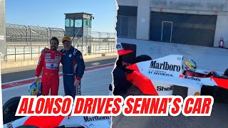 Fernando Alonso driving Ayrton Senna McLaren in Aragon Circuit