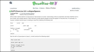 Java Practice It || 6.5 collapseSpaces || file processing, scanner, nested while loop, while loops