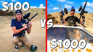 $100 vs $1000 Paintball Battle Royale! *BUDGET CHALLENGE*