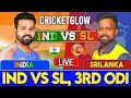 Live : IND Vs SL, 3rd ODI | Live Scores & Commentary |  India vs Srilanka  | 1st innings