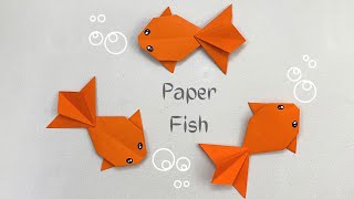 DIY ORIGAMI FISH  / Paper Crafts For School / Paper Craft / Easy Origami / paper fish (gold fish)