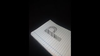 Drawing P Hole in Line Paper - 3D Trick Art with Graphite Pencil