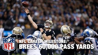Drew Brees Hits 60,000 career pass yards on 27-yard TD | Lions vs. Saints | NFL
