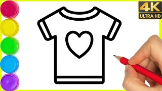 How to draw a t-shirt | easy step by step t-shirt Drawing with colour for beginners. By Arya Drawing