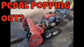 HOW To FIX Honda Snowblower Height Adjustment PEDAL That Keeps POPPING Out