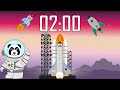 2 Minute 🚀 Space Shuttle Rocket Countdown Timer with Blastoff! 👨‍🚀👩‍🚀