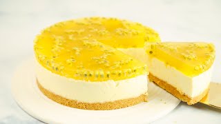 No Bake Passion Fruit Cheesecake | 免焗百香果芝士蛋糕 | Gâteau fromage aux fruits de la passion sans cuisson