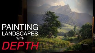 How to paint LANDSCAPES with DEPTH - Atmospheric PERSPECTIVE!