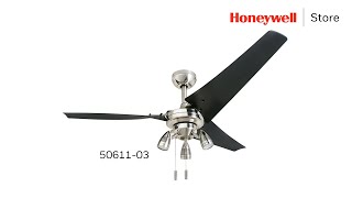 Honeywell Phelix Brushed Nickel 3 Blade Contemporary Ceiling Fan - (50611-03)