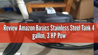 Review Amazon Basics Stainless Steel Tank 4 gallon, 3 HP Powerful Suction Wet/Dry Vacuum for Garage