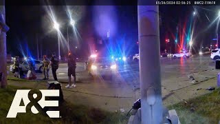 WILD Police Pursuit: Wrong-Way Driver Runs Red Light, Gets T-Boned | Fugitives Caught on Tape | A&E